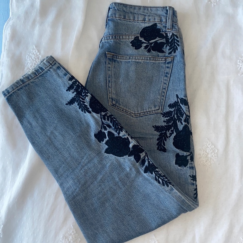 Topshop embroidered jeans